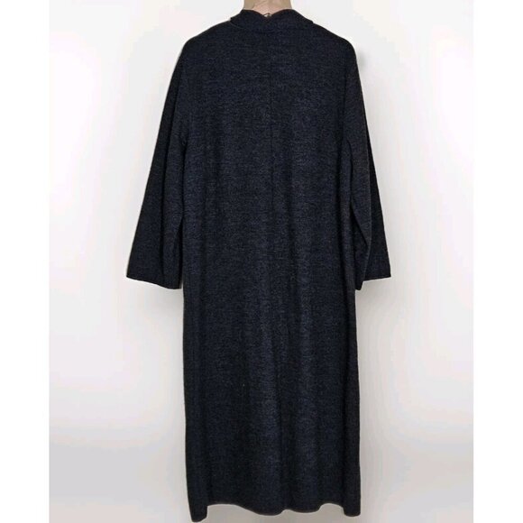 Laurel Cardigan Women 36 Gray Long Buttons LS Virgin Wool Luxury Timeless Pocket - Picture 12 of 13